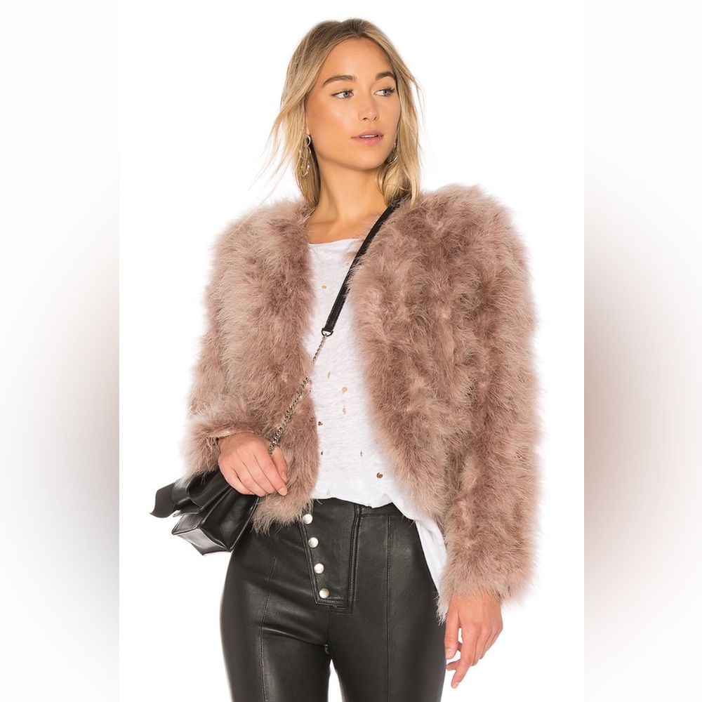 Lamarque Deora Feather Topper Jacket - Rose Dust